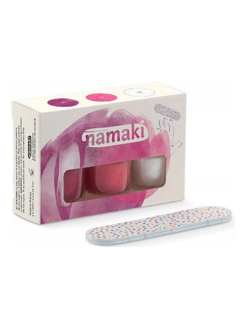 Coffret 3 vernis "Sorbets fruités" Framboise(23) – Fuchsia(32) – Blanc nacré(25) + lime offerte - Magic Môme